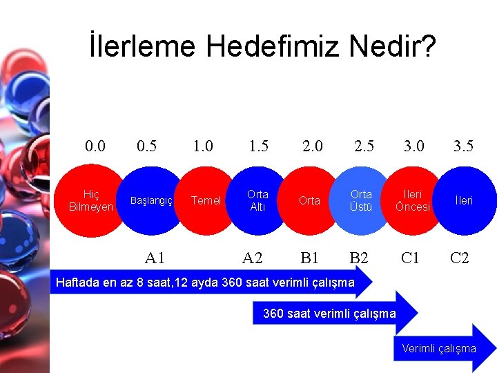 İlerleme Hedefimiz Nedir? 0. 0 Hiç Bilmeyen 0. 5 Başlangıç A 1 1. 0