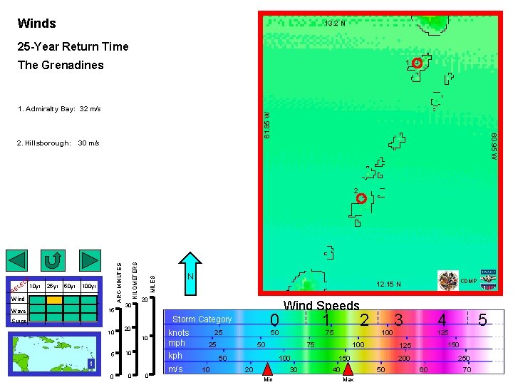 Winds 13. 2 N 25 -Year Return Time 1 The Grenadines Ross Wagenseil for