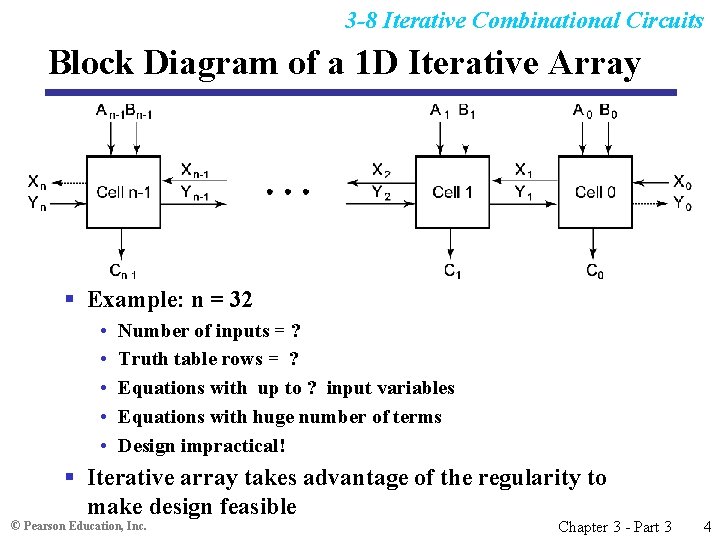 3 -8 Iterative Combinational Circuits Block Diagram of a 1 D Iterative Array §