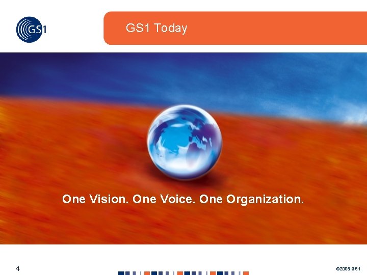 GS 1 Today One Vision. One Voice. One Organization. 4 © 2006 GS 1 GS 1 Today One Vision. One Voice. One Organization. 4 © 2006 GS 1