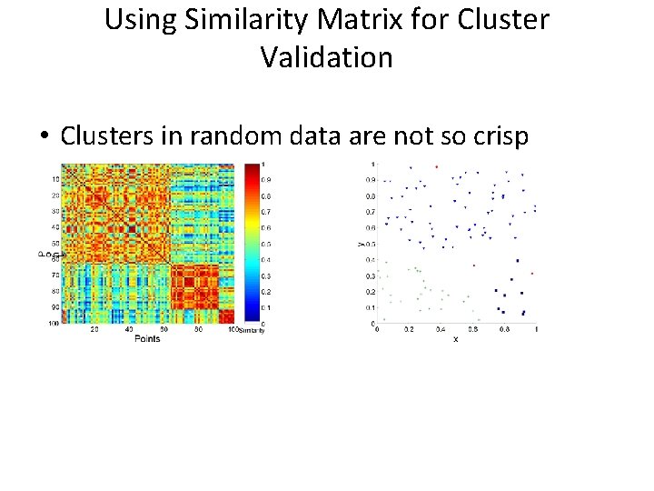 Using Similarity Matrix for Cluster Validation • Clusters in random data are not so