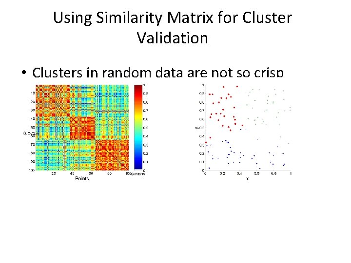 Using Similarity Matrix for Cluster Validation • Clusters in random data are not so