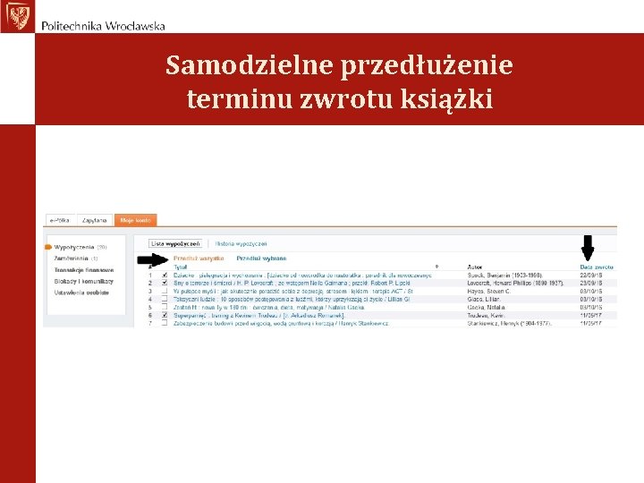 Samodzielne przedłużenie terminu zwrotu książki 