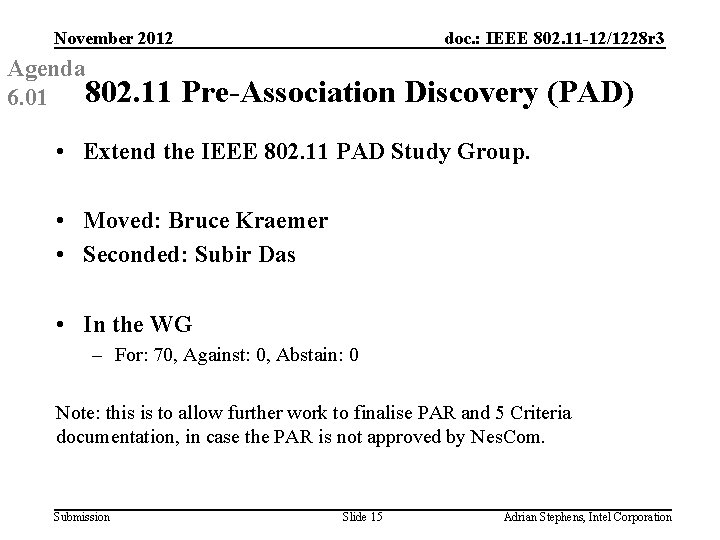 November 2012 Agenda 802. 11 6. 01 doc. : IEEE 802. 11 -12/1228 r