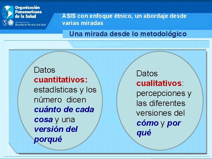 ASIS con enfoque étnico, un abordaje desde varias miradas Una mirada desde lo metodológico