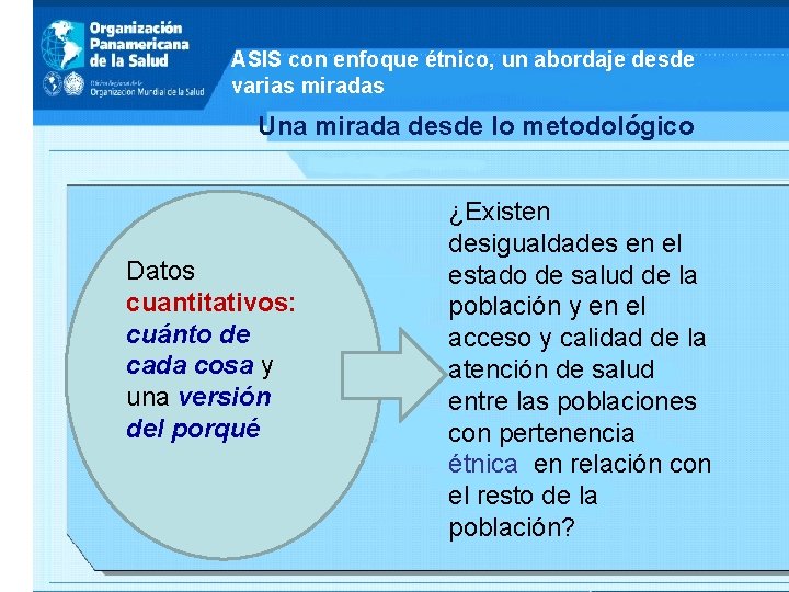 ASIS con enfoque étnico, un abordaje desde varias miradas Una mirada desde lo metodológico