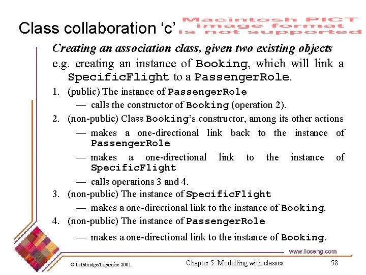 Class collaboration ‘c’ Creating an association class, given two existing objects e. g. creating Class collaboration ‘c’ Creating an association class, given two existing objects e. g. creating