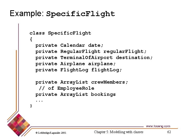 Example: Specific. Flight class Specific. Flight { private Calendar date; private Regular. Flight regular. Example: Specific. Flight class Specific. Flight { private Calendar date; private Regular. Flight regular.