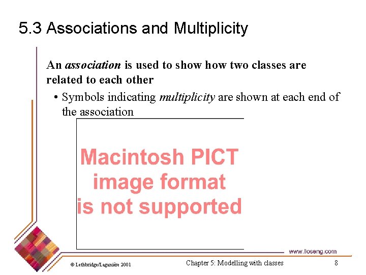 5. 3 Associations and Multiplicity An association is used to show two classes are 5. 3 Associations and Multiplicity An association is used to show two classes are