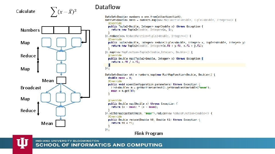 Dataflow Calculate Numbers Map Reduce Map Mean Broadcast Map Reduce Mean Flink Program Dataflow Calculate Numbers Map Reduce Map Mean Broadcast Map Reduce Mean Flink Program