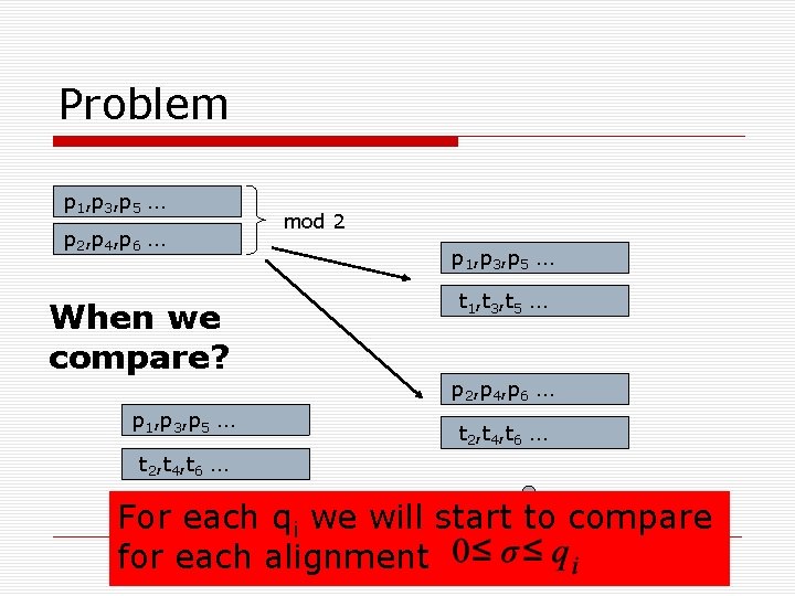 Problem p 1, p 3, p 5 … p 2, p 4, p 6