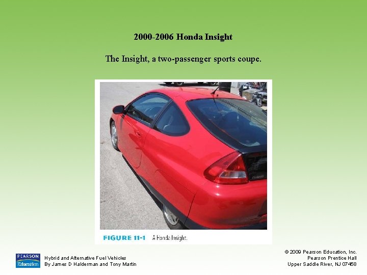 2000 -2006 Honda Insight The Insight, a two-passenger sports coupe. Hybrid and Alternative Fuel