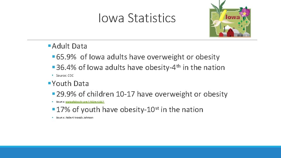 Iowa Statistics § Adult Data § 65. 9% of Iowa adults have overweight or