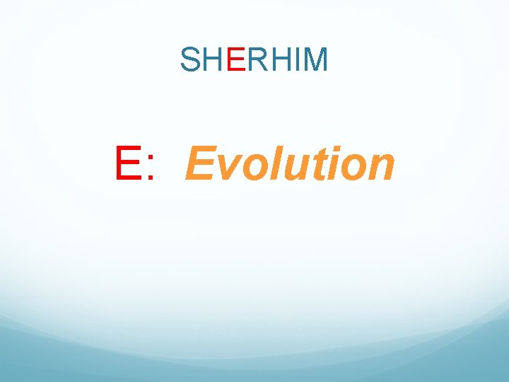 SHERHIM E: Evolution 