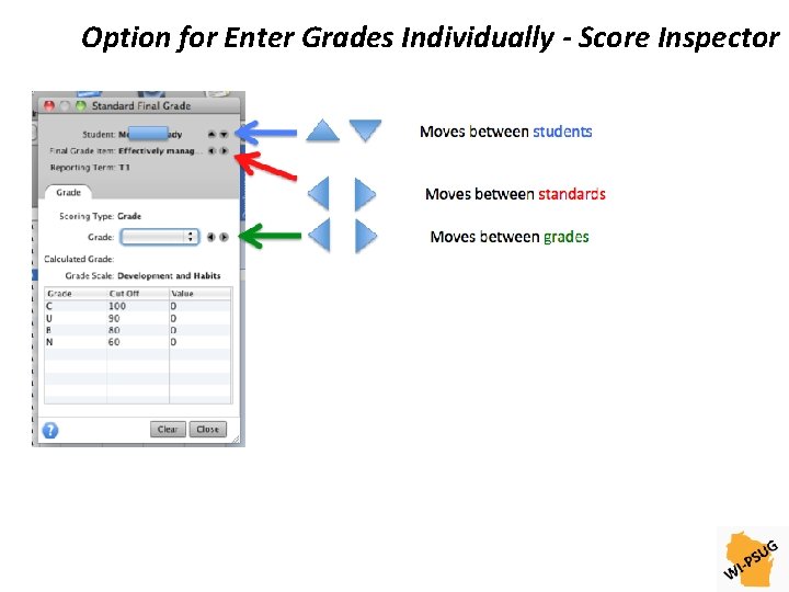 Option for Enter Grades Individually - Score Inspector 