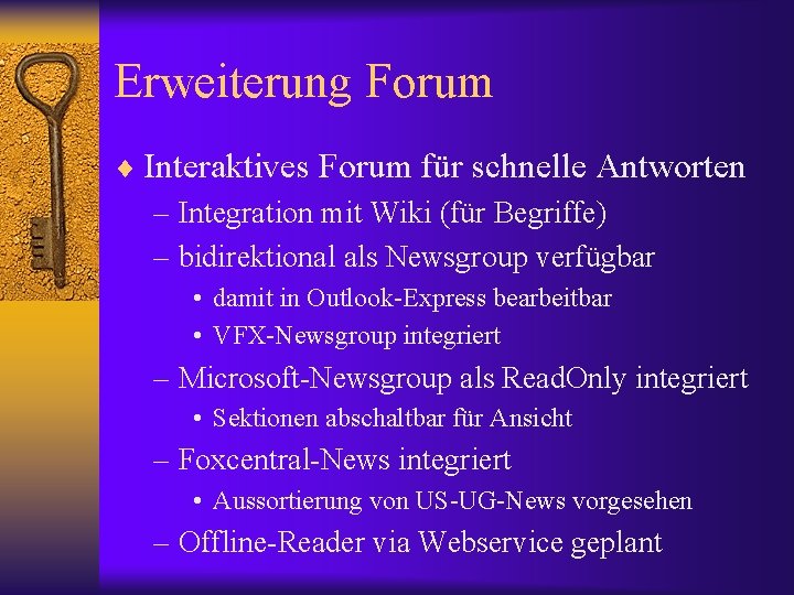 Erweiterung Forum ¨ Interaktives Forum für schnelle Antworten – Integration mit Wiki (für Begriffe)