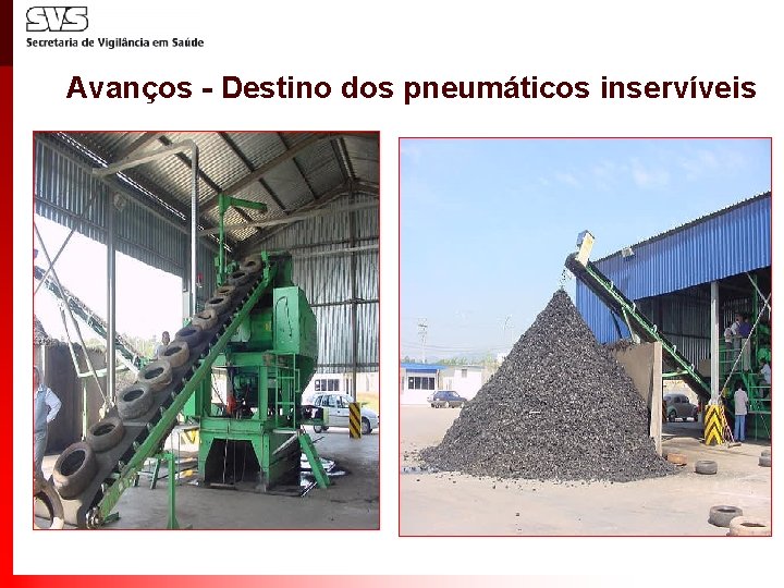 Avanços - Destino dos pneumáticos inservíveis 