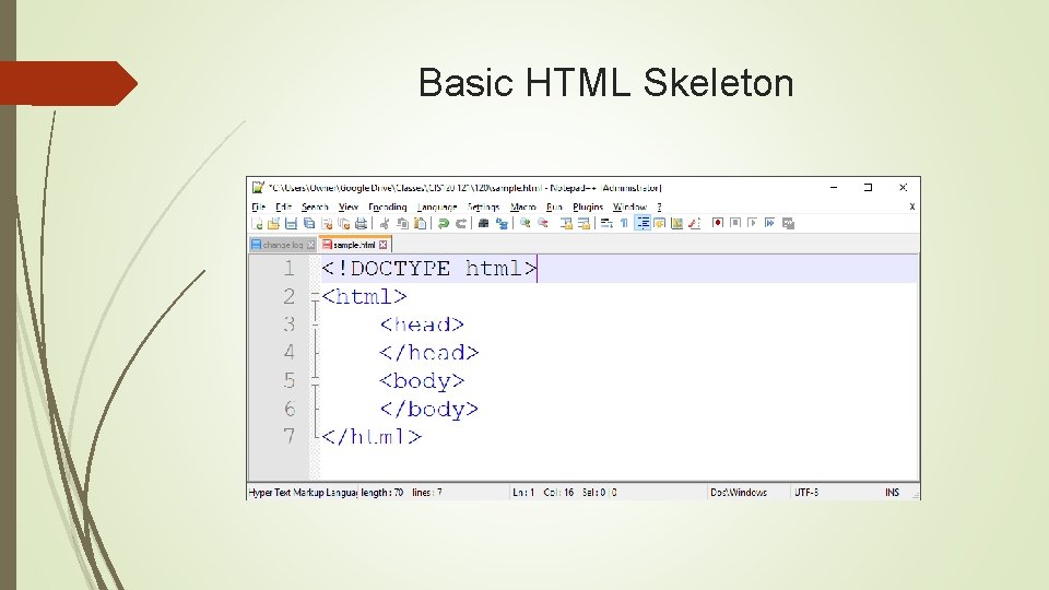 Basic HTML Skeleton 