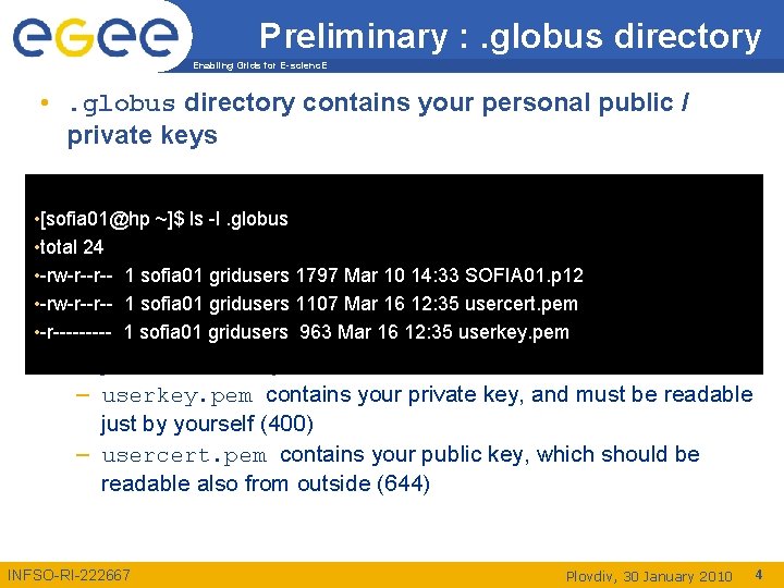 Preliminary : . globus directory Enabling Grids for E-scienc. E • . globus directory