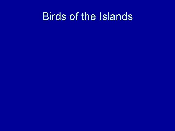 Birds of the Islands 