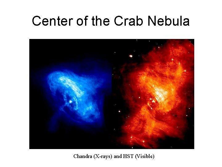 Center of the Crab Nebula Chandra (X-rays) and HST (Visible) 