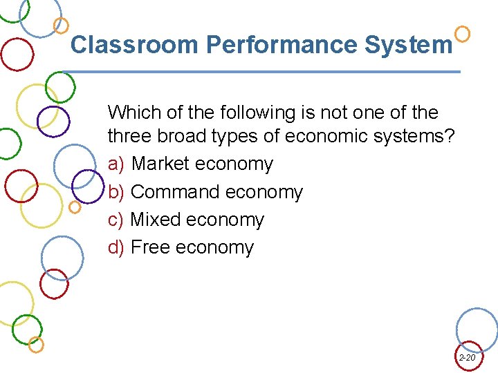 Classroom Performance System Which of the following is not one of the three broad