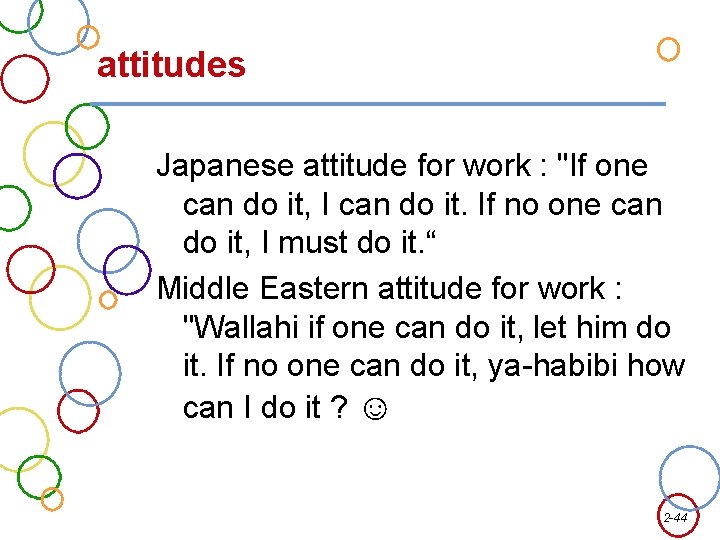 attitudes Japanese attitude for work : "If one can do it, I can do