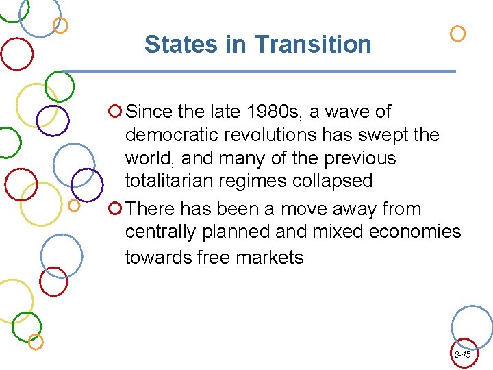 States in Transition Since the late 1980 s, a wave of democratic revolutions has