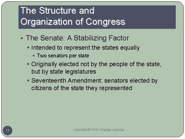 The Structure and Organization of Congress § The Senate: A Stabilizing Factor § Intended