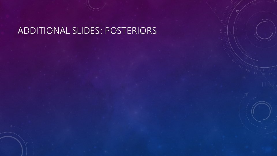 ADDITIONAL SLIDES: POSTERIORS 
