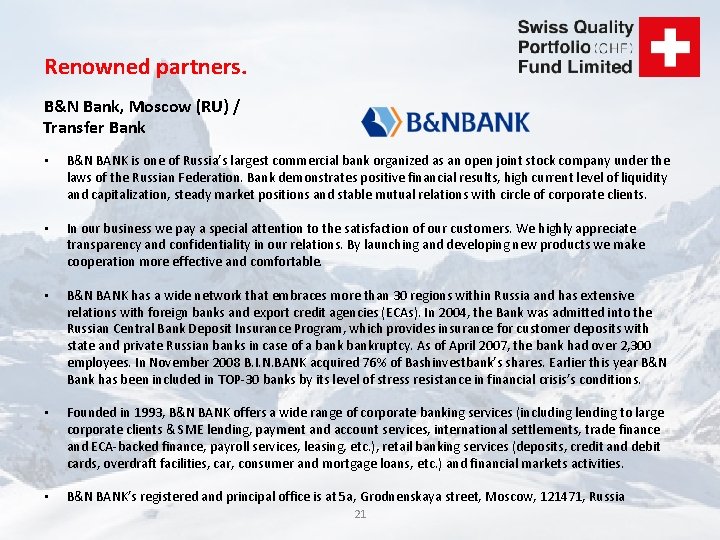 Renowned partners. B&N Bank, Moscow (RU) / Transfer Bank • B&N BANK is one