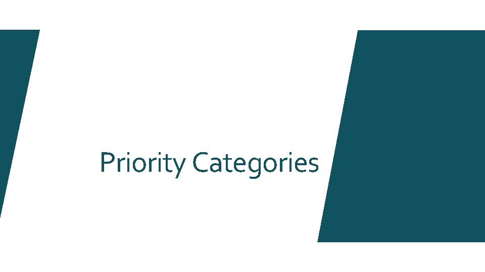 Priority Categories 