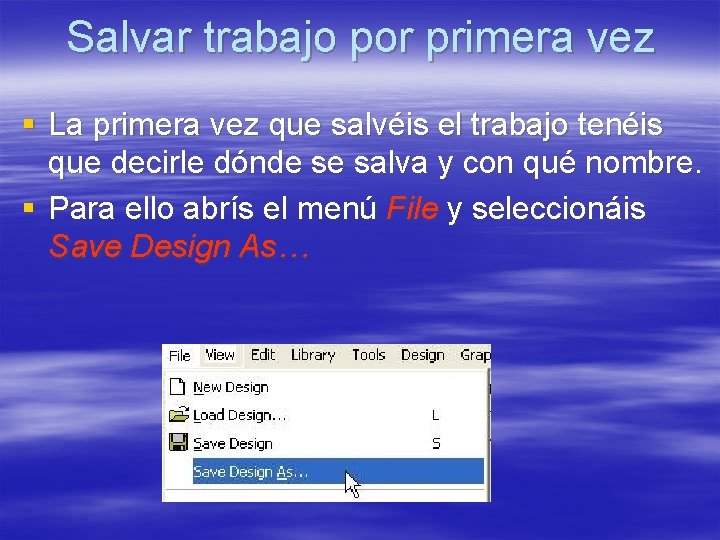 Salvar trabajo por primera vez § La primera vez que salvéis el trabajo tenéis Salvar trabajo por primera vez § La primera vez que salvéis el trabajo tenéis
