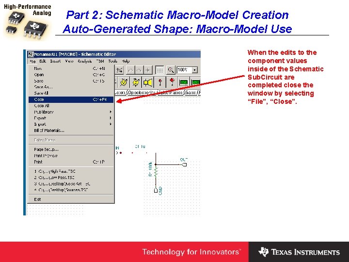 Part 2: Schematic Macro-Model Creation Auto-Generated Shape: Macro-Model Use When the edits to the