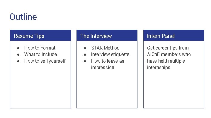 Outline Resume Tips ● ● ● How to Format What to Include How to