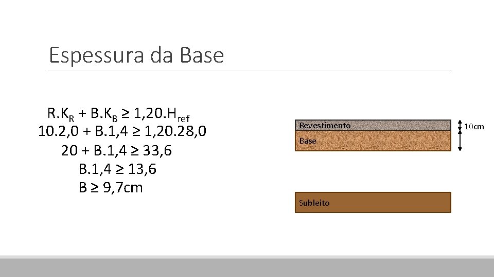 Espessura da Base R. KR + B. KB ≥ 1, 20. Href 10. 2,