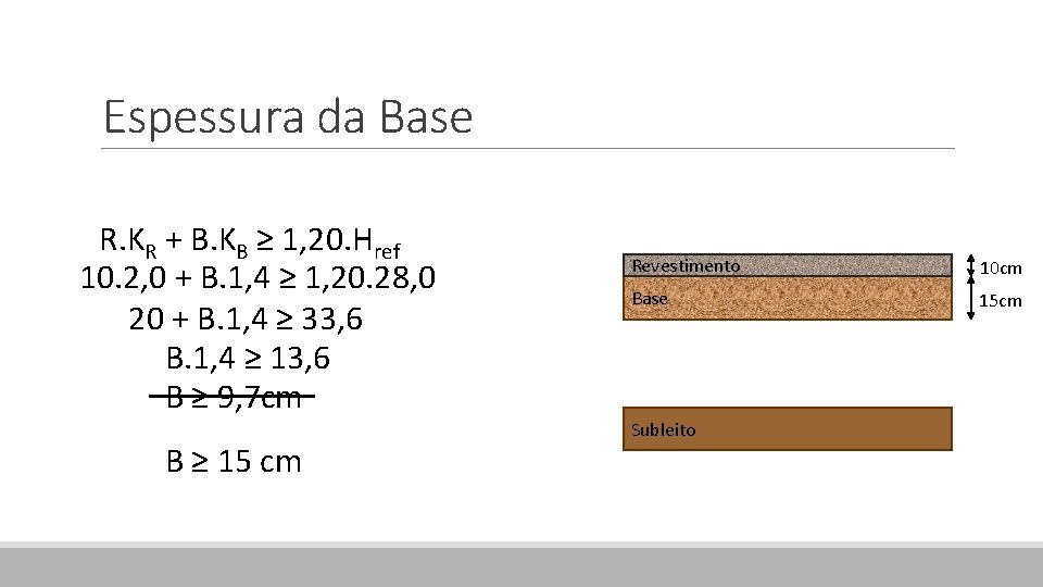 Espessura da Base R. KR + B. KB ≥ 1, 20. Href 10. 2,