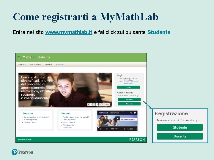 Come registrarti a My. Math. Lab Entra nel sito www. mymathlab. it e fai