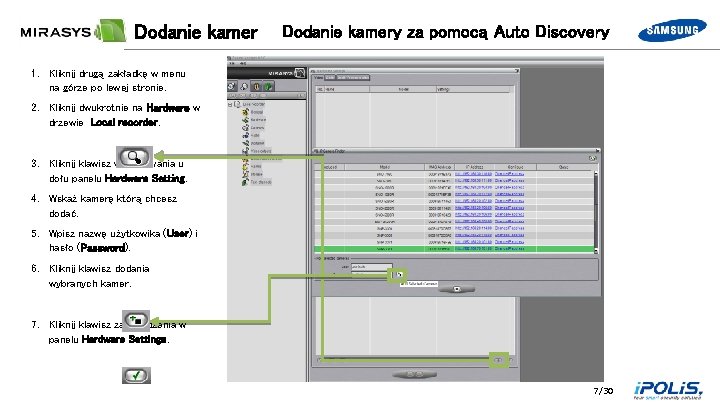 Dodanie kamery za pomocą Auto Discovery 1. Kliknij drugą zakładkę w menu na górze