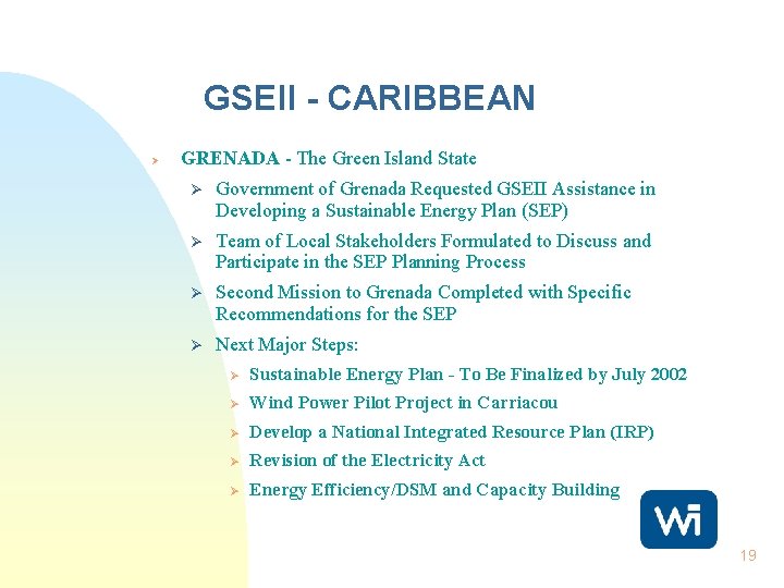 GSEII - CARIBBEAN Ø GRENADA - The Green Island State Ø Government of Grenada