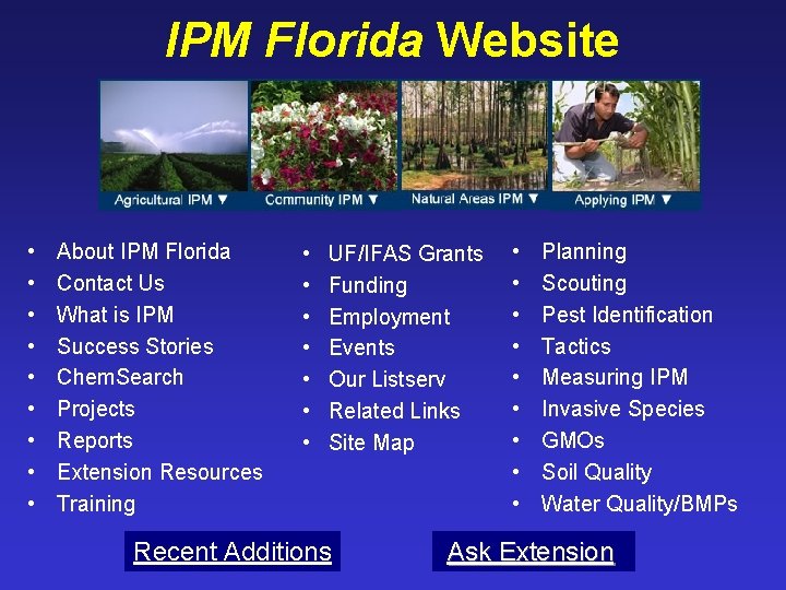 IPM Florida Website • • • About IPM Florida Contact Us What is IPM