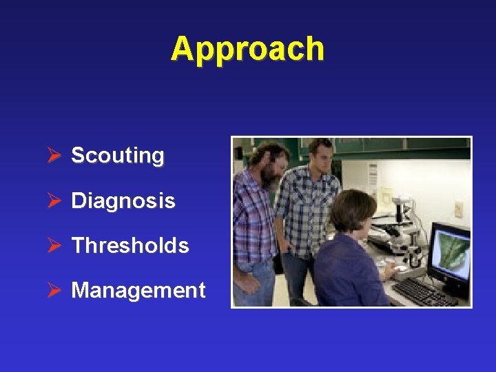 Approach Ø Scouting Ø Diagnosis Ø Thresholds Ø Management 