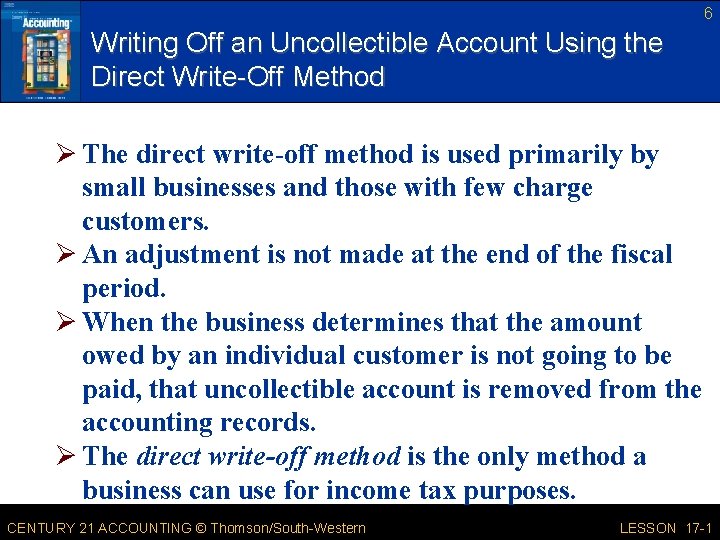 LESSON 17 1 Uncollectible Accounts Original created by