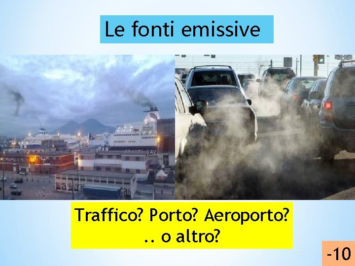 Le fonti emissive Traffico? Porto? Aeroporto? . . o altro? -10 