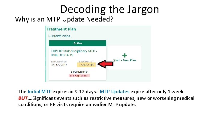 Decoding the Jargon Why is an MTP Update Needed? The Initial MTP expires in