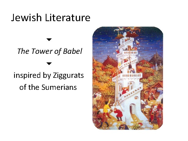 Jewish Literature The Tower of Babel inspired by Ziggurats of the Sumerians 