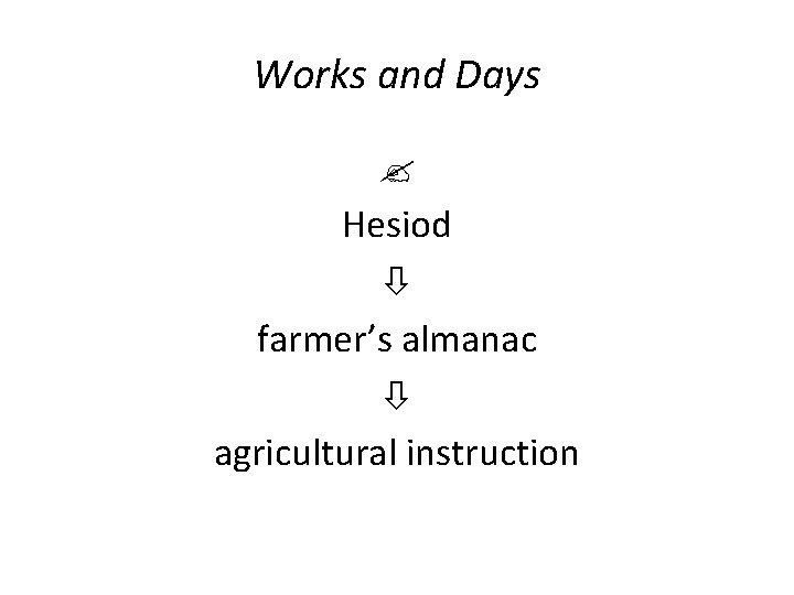 Works and Days Hesiod farmer’s almanac agricultural instruction 