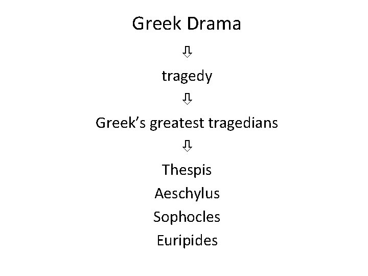 Greek Drama tragedy Greek’s greatest tragedians Thespis Aeschylus Sophocles Euripides 
