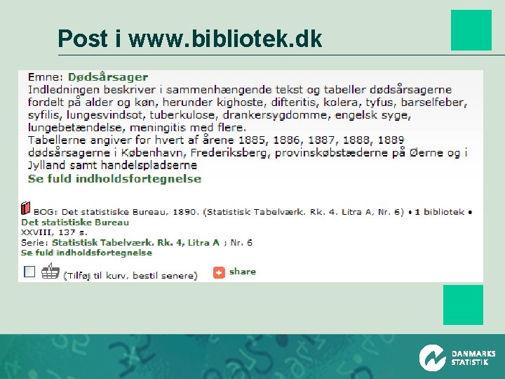 Post i www. bibliotek. dk 