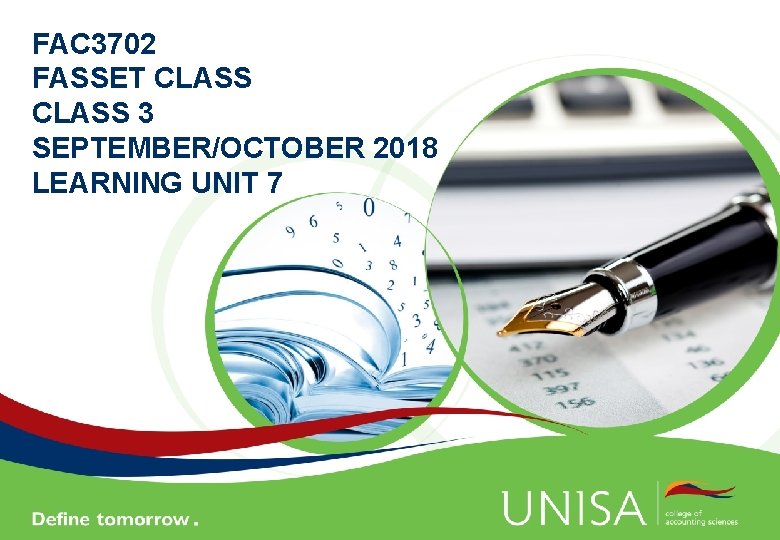 FAC 3702 FASSET CLASS 3 SEPTEMBER/OCTOBER 2018 LEARNING UNIT 7 